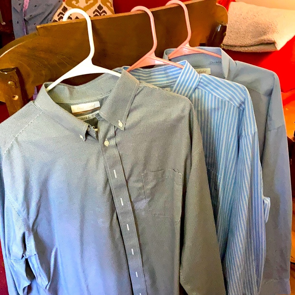 3 Roundtree & Yourke Gold label non-iron ez-wash 100% cotton twill